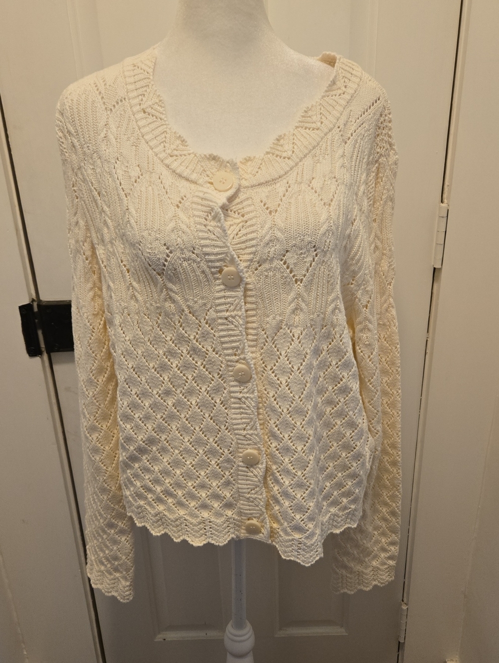 NEW AEMI + CO Yvonne Cardigan in Ivory L